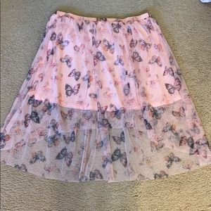 Justice Pink Plus Size Butterfly Skirt